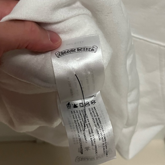 EXCLUSIVE Chrome Hearts St Barths White Hoodie Baby blue horse shoe logo - Picture 5 of 12